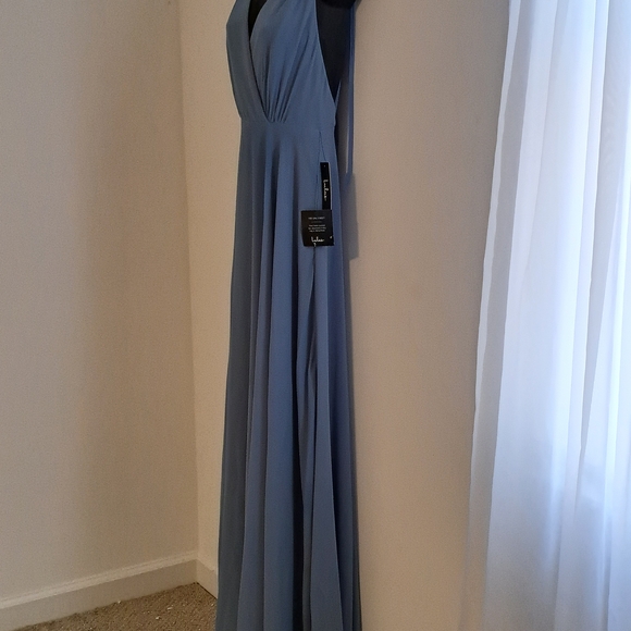 Lulu's Dance The Night Away Slaye Blue Backless Dress Misses Sizw Medium NWT - Picture 11 of 15